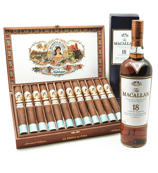 la aroma de cuba noblesse and macallan 18 year