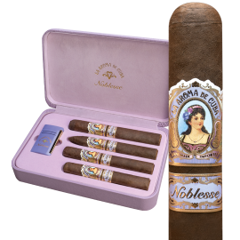 La Aroma de Cuba Noblesse 4-Cigar + ST Dupont Lighter Gift Set