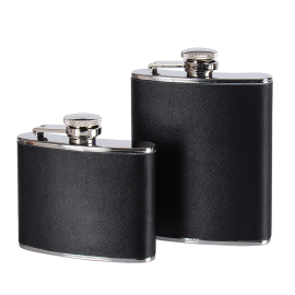 Peterson Black Leather Flask