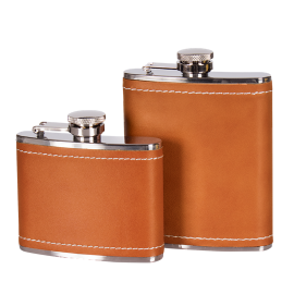 Peterson Tan Leather Flask