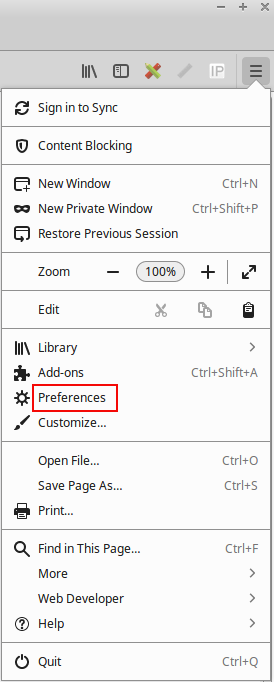 Choose the Preferences option in the menu.