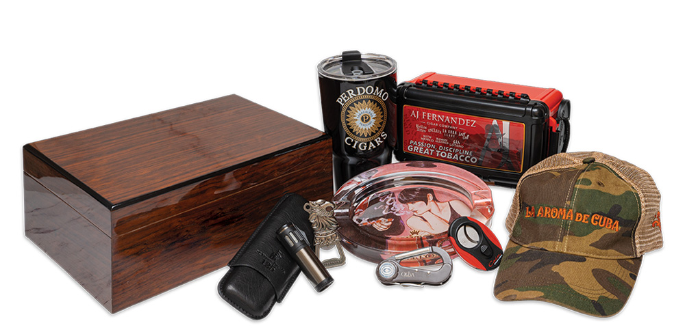 Cigar Gear Prize package feature a hat, ashtray, humidor and more! Desktop version